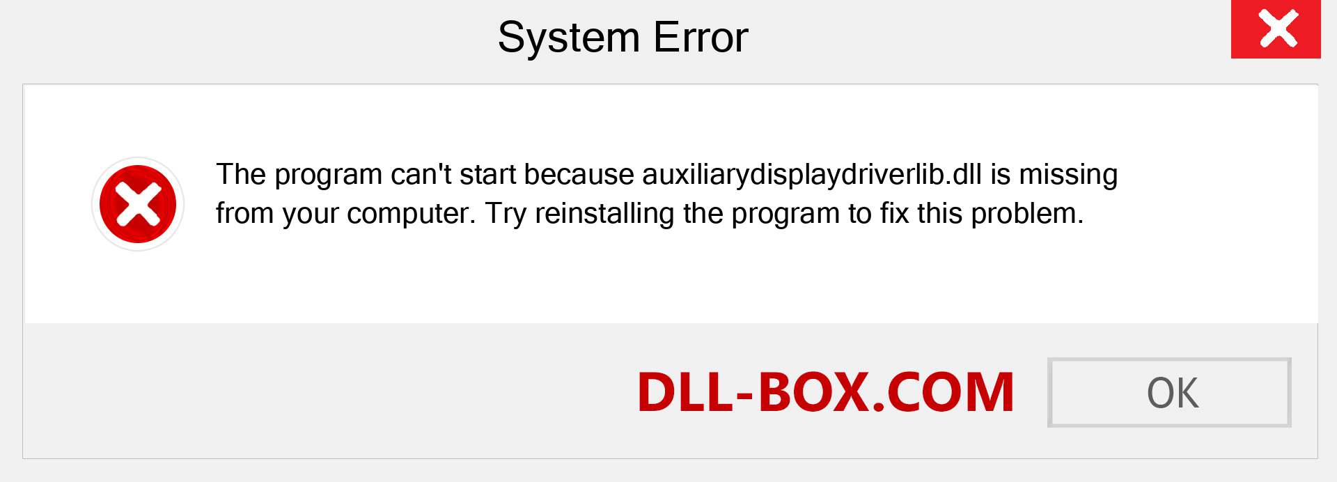  auxiliarydisplaydriverlib.dll file is missing?. Download for Windows 7, 8, 10 - Fix  auxiliarydisplaydriverlib dll Missing Error on Windows, photos, images